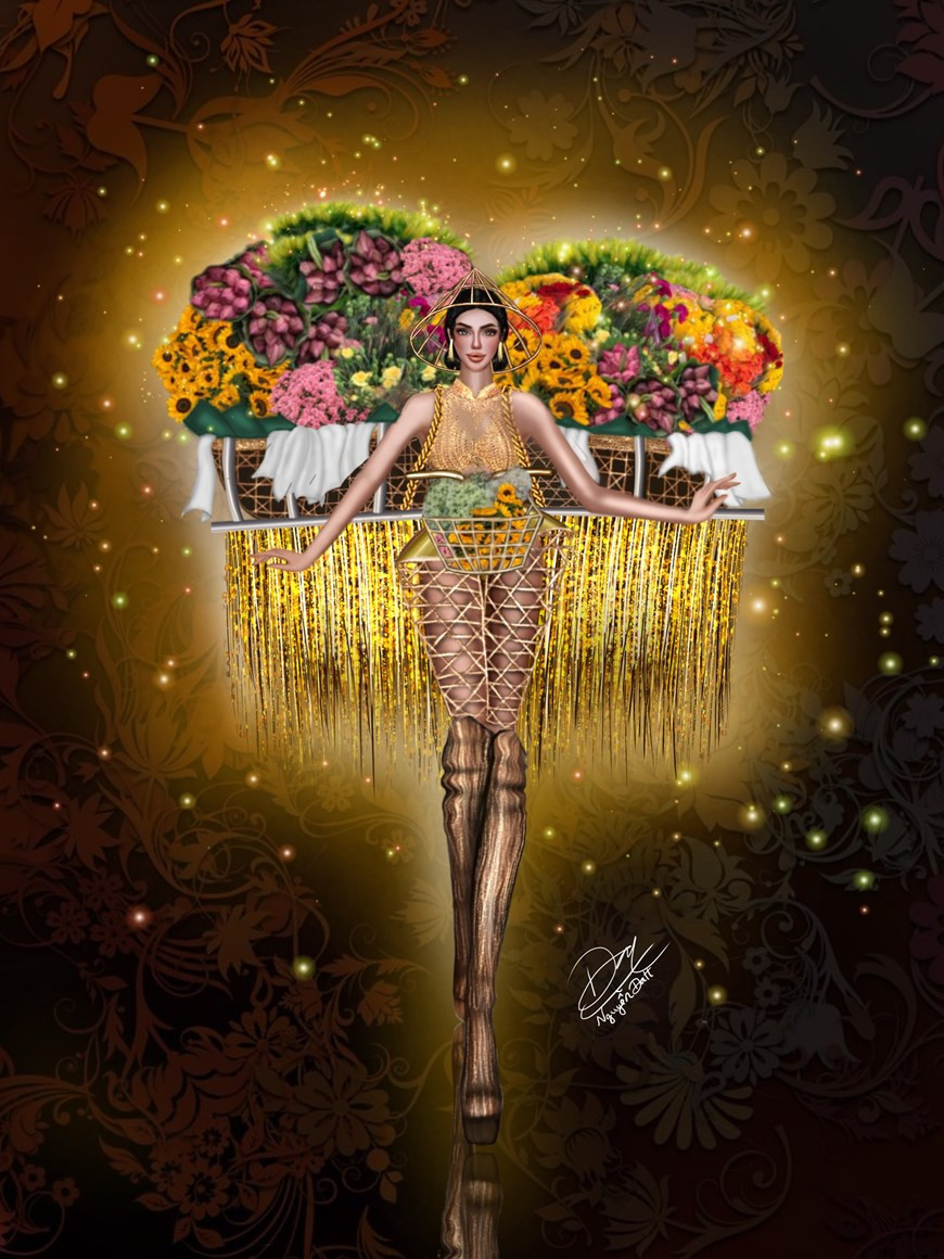 Наряд «Тысяча цветов в Ханое» Нгуен Куок Дат. (Фото: Vietnam+)