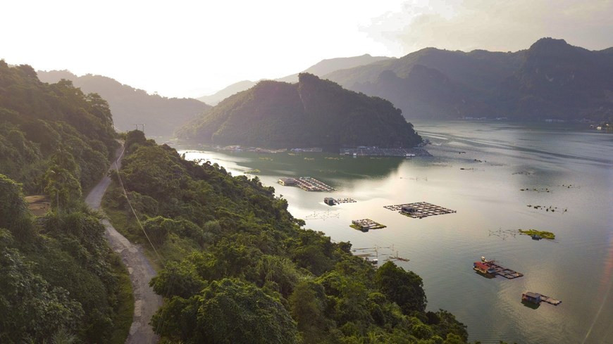 Разведение рыбы в садках в сочетании с туризмом - значительное преимущество для жителей, занимающихся аквакультурой на водах озера Хоабинь. (Фото: ВИА)