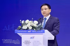 Заместитель Премьер-министра Нгуен Ван Тханг выступает на дискуссионной сессии. Фото: thoibaotaichinh.vn
