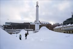 Снежная буря парализовала транспортное сообщение в Финляндии. Фото: AFP/ВИА.