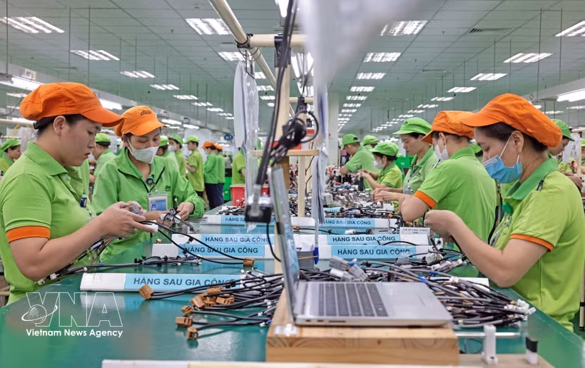 Сборочная линия продукции после обработки на заводе компании Bandai Vietnam. (Фото: ВИА)