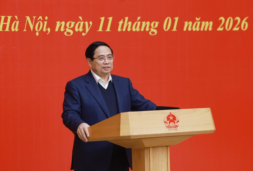 Премьер-министр Фам Минь Тьинь председательствовал на совещании по развертыванию задач на 2026 год партийной организации Правительства. (Фото: ВИА)