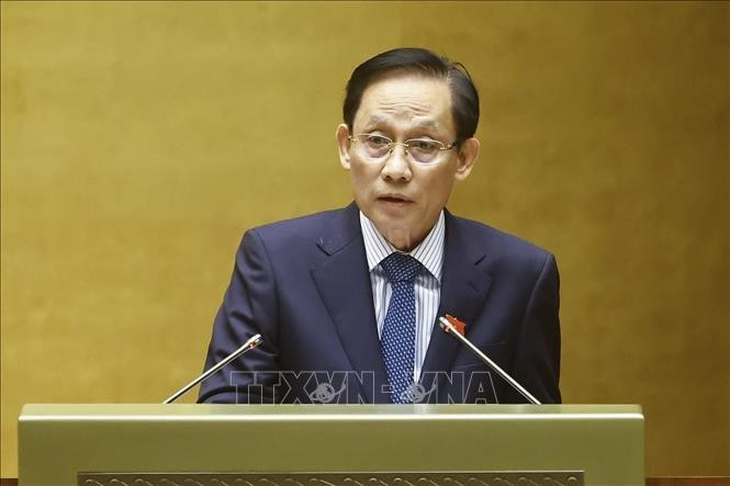 Министр иностранных дел Ле Хоай Чунг выступает с речью (Фото: ВИА)