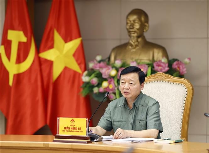 Заместитель премьер-министра Чан Хонг Ха выступает на заседании