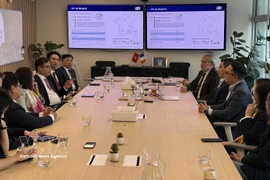 Посол Чинь Дык Хай проводит рабочую встречу с руководством компании FPT. Фото: ВИА.