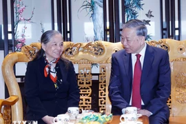 Генеральный секретарь То Лам навестил супругу Генерального секретаря Нгуен Фу Чонга. Фото: ВИА.