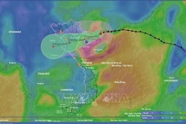 Положение и направление движения тайфуна Вифа по данным системы мониторинга стихийных бедствий на 10:00 утра 21 июля 2025 года. (Фото: ВИА)