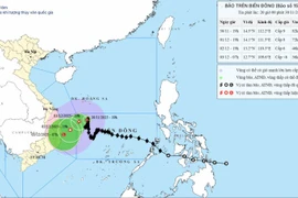 Положение и траектория тайфуна №15. Источник: Национальный центр гидрометеорологического прогнозирования.