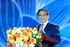 Премьер-министр Фам Минь Тьинь выступает с речью на церемонии закрытия выставки достижений страны «80 лет пути Независимость — Свобода — Счастье». Фото: ВИА.