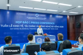 Пресс-конференция, посвящённая объявлению о проведении Недели экономики, финансов и технологий Дананга – 2026. (Фото: Vietnam+)