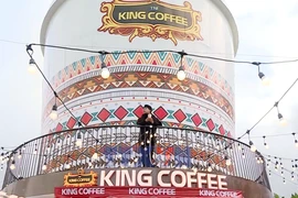 Чек-ин у гигантской чашки кофе, впервые появившейся во Вьетнаме. Фото: ВИА.