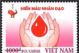 Набор марок, посвященный теме донорства крови. (Фото: ictvietnam.vn)