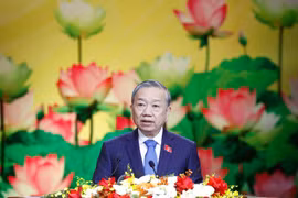 Генеральный секретарь ЦК КПВ То Лам выступает на XI Всенародном съезде патриотического соревнования. (Фото: ВИА)