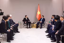На встрече между премьер-министром Фам Минь Тьинем и Клаусом Целлмером, председателем правления Skoda Auto. (Фото: ВИA)