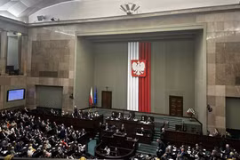 Заседание Сейма Польши по голосованию 17 октября. (Фото: VGP) 