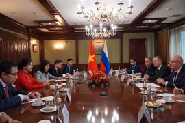 Обзор рабочей встречи между г-жой Нго Фыонг Ли и заместителем премьер-министра России Дмитрием Чернышенко (Фото: ВИA)