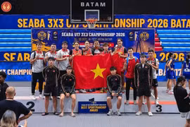 Женская сборная Вьетнама U17 завоевала бронзовую медаль чемпионата SEABA 2026 года по баскетболу 3x3 среди игроков до 17 лет. (Фото: BHF) 