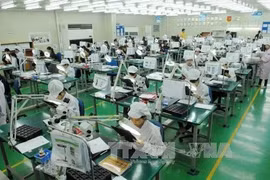 Линия по производству электронных компонентов на предприятии Flexcom Vietnam Co., Ltd. в промышленном парке Йенфонг, провинция Бакнинь. (Фото: ВИA)