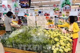 Сельскохозяйственная продукция, продаваемая в супермаркете Big C в районе Лонгбьен, Ханой (Фото: ВИА)