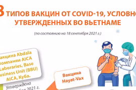 8 типов вакцин от COVID-19, условно утвержденных во Вьетнаме