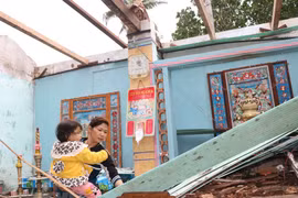 Дом в коммуне Суанкань городок Шонгкау провинции Фуйен полностью разрушен из-за урагана “Молаве”. (Фото: ВНА) 