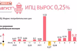 ИПЦ вырос на 0,25% в августе 2021 г.