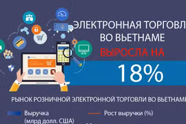Выручка от электронной торговли во Вьетнаме выросла на 18%