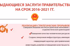 Выдающиеся заслуги Правительства на срок 2016-2021 гг.