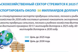 Сельскохозяйственный сектор стремится к 2025 году экспортировать около 50 мллрд.долл.США