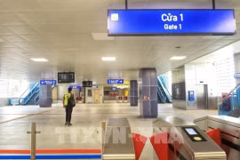 Билетная касса на линии метро Ньон- вокзал Ханой. (Фото: ВИА) 