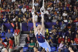 Первая золотая медаль вьетнамской гимнастике на SEA Games 30. (Фото: Vietnam+)