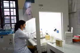 Медработник проводит экспресс-тесты и тесты Gene Xpert для выявления туберкулеза и лекарственно-устойчивого туберкулеза. (Фото: Vietnam+)