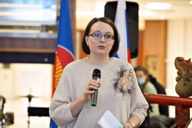 На мероприятии выступает и.о. директора Центра АСЕАН Екатерина Колдунова. (Фото: ВИА)