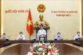 Председатель Национального собрания Выонг Динь Хюэ выступает на заключении второго заседания Постоянного комитета НС. (Фото: Зоан Тан/ВИА)