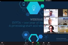 Вебинар: «Годовой путь к соглашению EVFTA - первые преимущества и следующие шаги». (Фото: ВИА)
