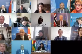Участники онлайн-встречи СБ ООН для обсуждения предвыборных потрясений в Центральноафриканской Республике (Фото: ВИА)