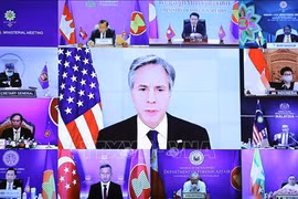 Госсекретарь США Энтони Блинкен выступает на встрече министров иностранных дел США и АСЕАН в онлайн-формате. (Фото: ВИА)