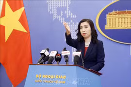 Официальный представитель МИДа Вьетнама Ле Тхи Тху Ханг на очередной пресс-конференции. (Фото: ВИА)