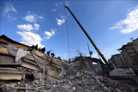Разрушенные здания после землетрясения в Антакье, провинция Хатай, Турция, 10 февраля 2023 года. (Фото: Синьхоа/ВИА)