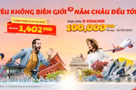  Vietjet предлагает билеты всего от 1.402 донгов в День святого Валентина. (Фото: Vietjet)