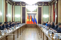 Генсек, Президент Вьетнама То Лам встретился с Премьер-министром России Михаилом Мишустиным (Фото: ВИА)