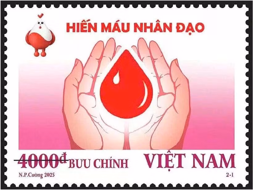 Набор марок, посвященный теме донорства крови. (Фото: ictvietnam.vn)