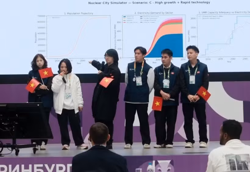 Вьетнамская команда на финале Global HackAtom 2026 в России, проходившем с 11 по 17 сентября. (Фото: опубликовано ВИА) 