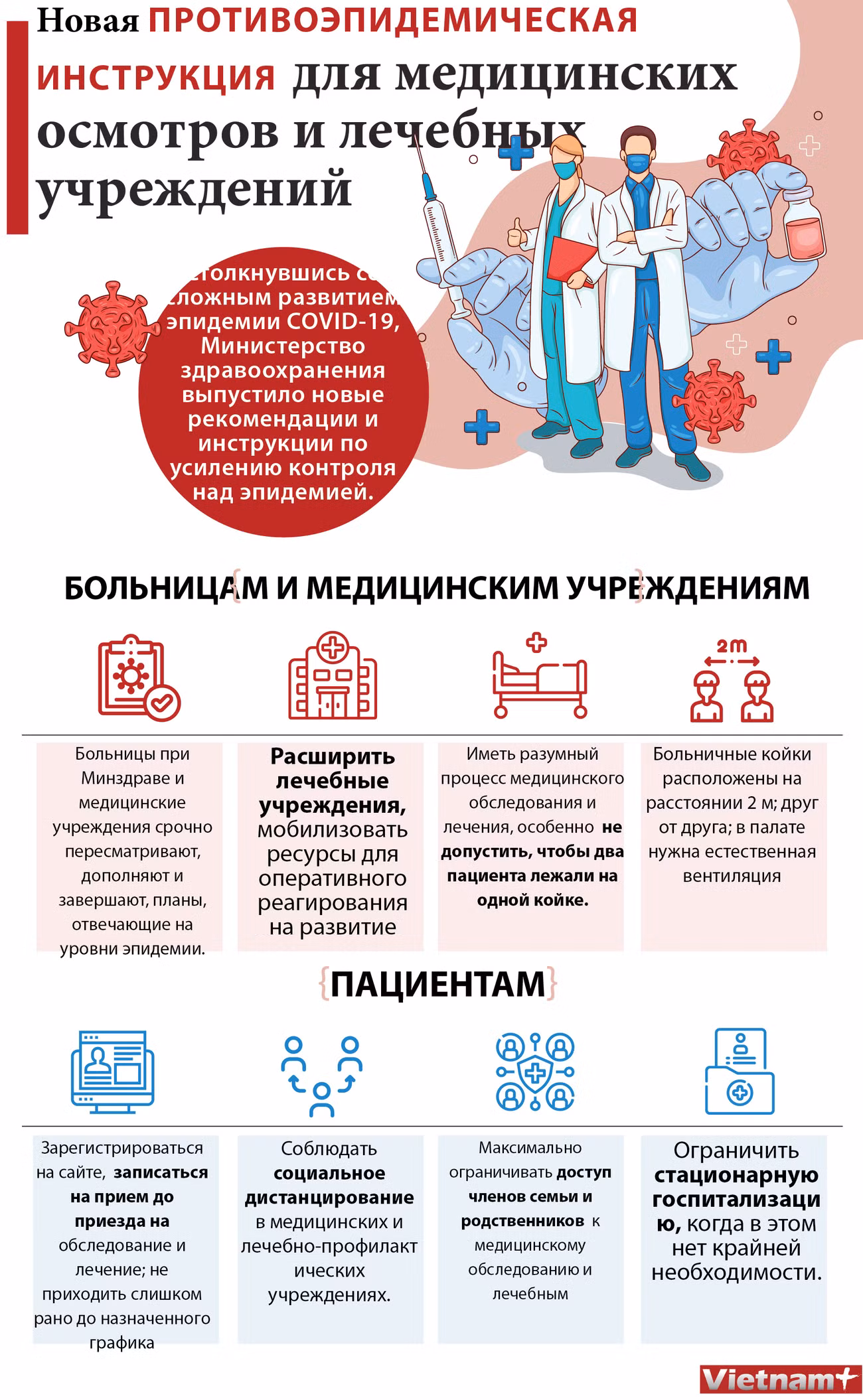 Новая противоэпидемическая инструкция для медицинских осмотров и лечебных учреждений ảnh 1 Новая противоэпидемическая инструкция для медицинских осмотров и лечебных учреждений ảnh 1