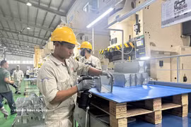Линия по производству комплектующих для автомобилей и мотоциклов компании Vietnam Precision Industrial No. 1 Co., Ltd. в промышленной зоне Батхьен-2 провинции Футхо. Фото: ВИА.