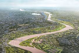Утром 19 декабря 2025 года в квартале Футхыонг города Ханоя состоялась церемония начала строительства проекта инвестиций в создание Ландшафтного проспекта вдоль Красной реки. (Фото: ВИА)