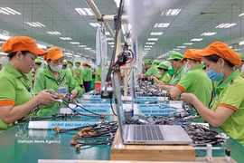 Сборочная линия продукции после обработки на заводе компании Bandai Vietnam. (Фото: ВИА)