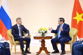 Премьер-министр Фам Минь Тьинь принял Олега Валентиновича Белозёрова, генерального директора и председателя правления ОАО «Российские железные дороги». (Фото: ВИА)
