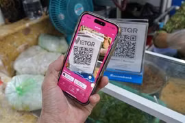 Гражданин осуществляет перевод средств через приложение Momo на смартфоне. (Фото: ВИА)
