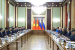 Генсек, Президент Вьетнама То Лам встретился с Премьер-министром России Михаилом Мишустиным (Фото: ВИА)